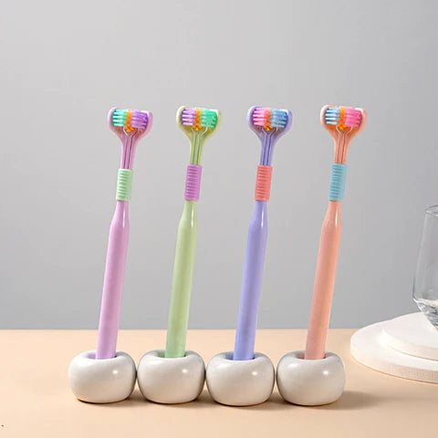 Three-Sided Toothbrush – 360° Triple Head Complete Cleaning Brush
