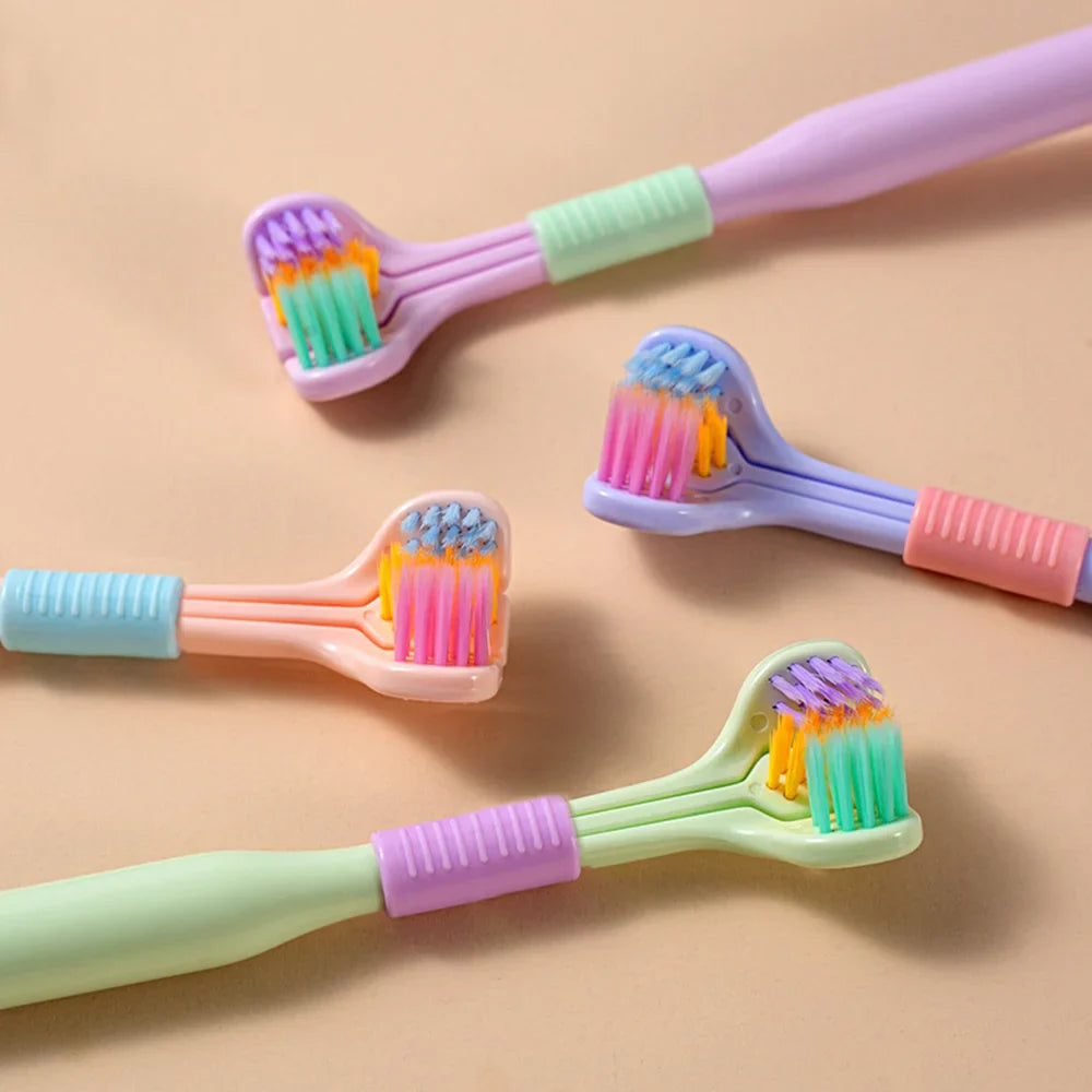 Three-Sided Toothbrush – 360° Triple Head Complete Cleaning Brush