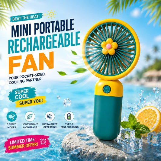 Portable Rechargeable Cooling Fan – No More Sweating in Summer