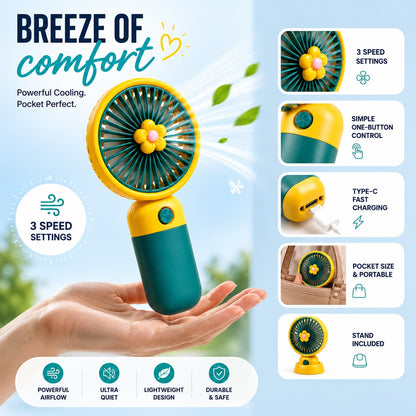 Portable Rechargeable Cooling Fan – No More Sweating in Summer