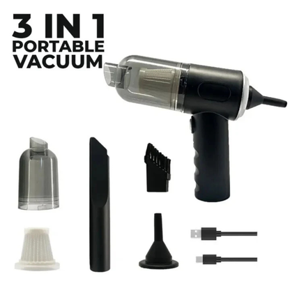 3-in-1 Portable Vacuum Cleaner -  Powerful Suction Cleaner