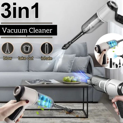 3-in-1 Portable Vacuum Cleaner -  Powerful Suction Cleaner
