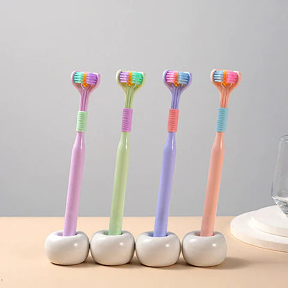 Three-Sided Toothbrush – 360° Triple Head Complete Cleaning Brush