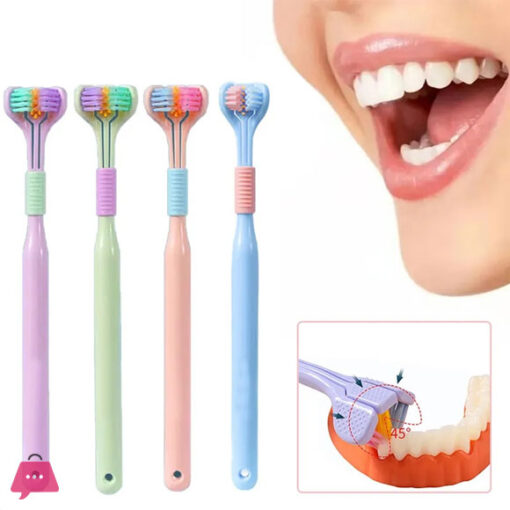 Three-Sided Toothbrush – 360° Triple Head Complete Cleaning Brush